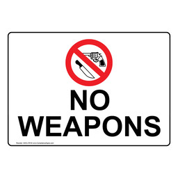 No Weapons Sign for Weapons Restricted NHE-27816