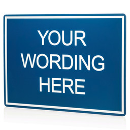 White-on-Blue Custom Engraved Sign With Border