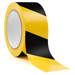 Yellow and Black Striped Floor Marking Tape - 108 Ft.