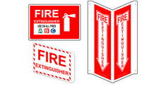 Fire and emergency signs and labels