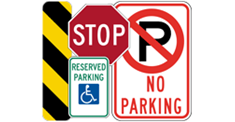 Parking signs and labels