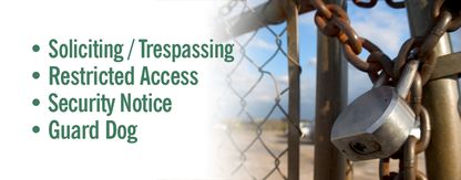 No Trespass / Security Signs & Labels
