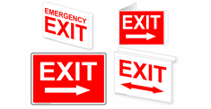 Exit and enterance signs
