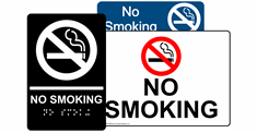 No smoking signs and labels