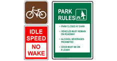 Park recreation pet signs and labels