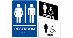 Restroom signs and labels