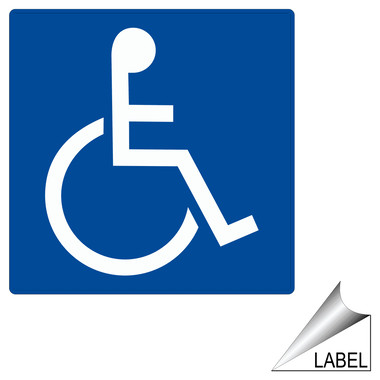 ADAページ Blue and White ADA Wheelchair Access Symbol - Reflective Option
