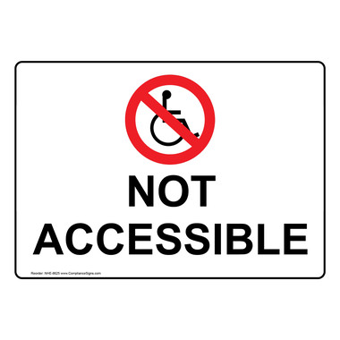 6 x 6 in Blue -2 ComplianceSigns Vinyl Accessibility Label with English 