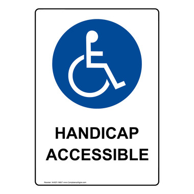 Vertical Sign - Enter - Accessible Sign With Symbol