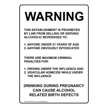 White Vertical Sign - Warning This Establishment Is Prohibited