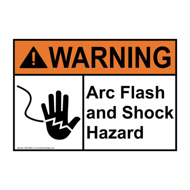 Warning Sign - Arc Flash And Shock Hazard Sign - ANSI - Electrical