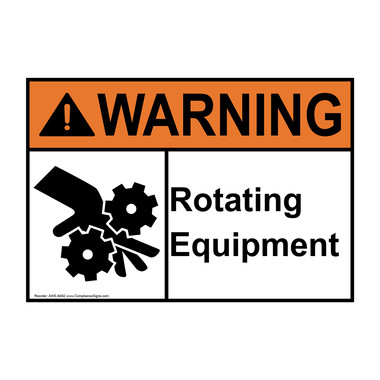 ロクページ Warning Sign - Rotating Equipment Sign - ANSI - Industrial Notices