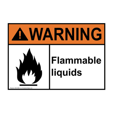 USA-Made 5x3.5 in ANSI DANGER Flammable Sign with Symbol Magnetic 4-Pack 