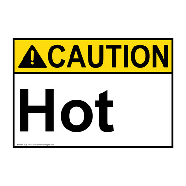 Hot Warning Sign Sticker
