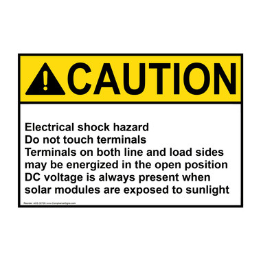 Caution Sign - Electrical Shock Hazard Do Not Touch - ANSI