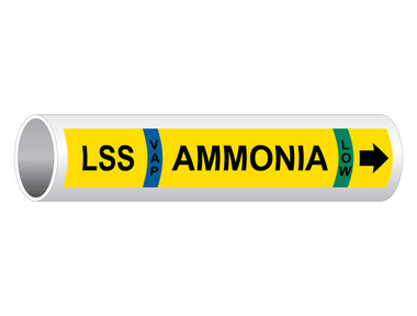 Ammonia Asme A13.1 Lss Vap Ammonia Low Pipe Label / Sticker
