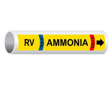 Hazmat Asme A13.1 Rv Vap Ammonia High Relief Vent Pipe Label - US Made