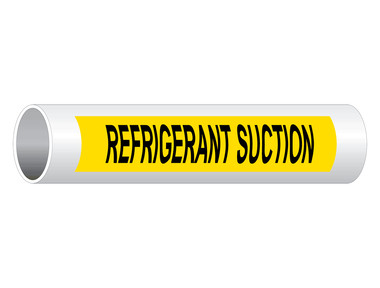 ASME A13.1 Refrigerant Suction Pipe Label PIPE-24080-BLKonYLW