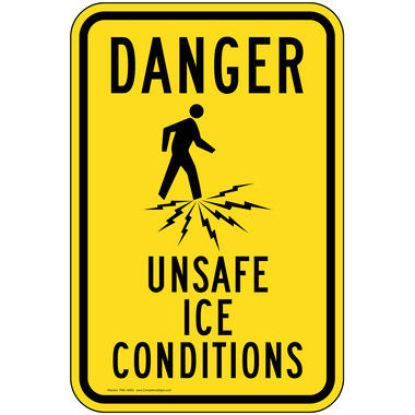 Danger Thin Ice Sign PKE-19443 Water Safety