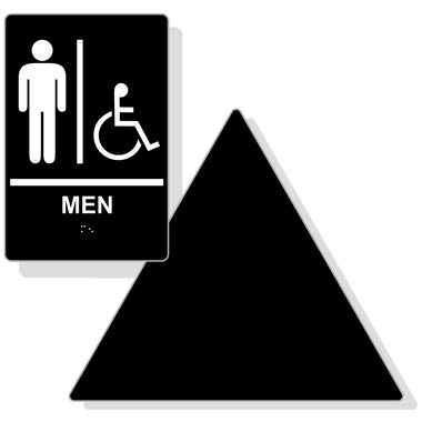 書字150 California Title 24 Men Braille Sign RRE-150-DT-T24_WHTonBLK