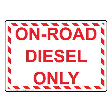 ComplianceSigns Vinyl OSHA CAUTION On-Road Diesel Only Labels 5 x 3.50 in... 