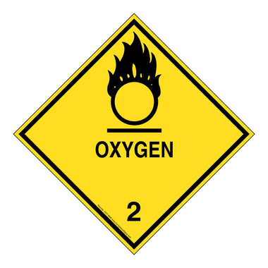 DOT Oxygen 2 Sign DOT 9866 Hazardous Loads