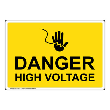 WARNING HIGH VOLTAGE YELLOW SIGN aluminum sign 