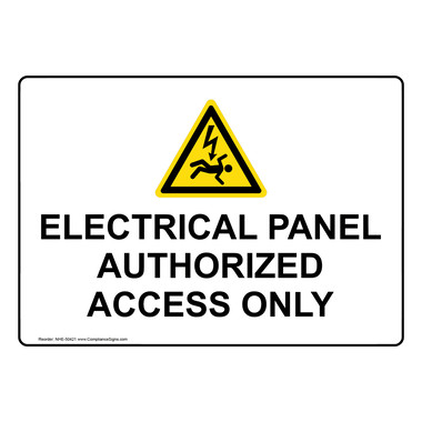 Electrical Panel Authorized Access Only Sign With Symbol NHE-50421