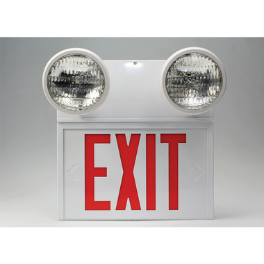 Exit Sign with Floodlights - Battery Emergency Lights - EXIT Light