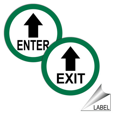 Enter Exit Label LABEL-CIRCLE-127-b-128 Enter and Exit Set