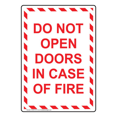 Vertical Sign - Exit Keep Closed - Do Not Open Doors In Case Of Fire