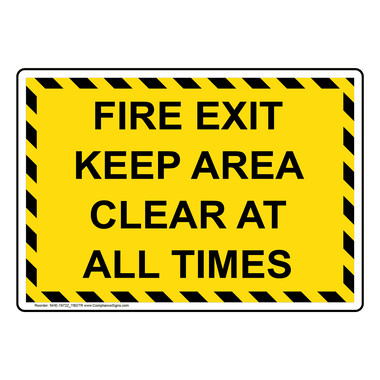 All Sizes & Materials MISC13 Fire Exit Keep Clear Plastic Sign or Sticker 