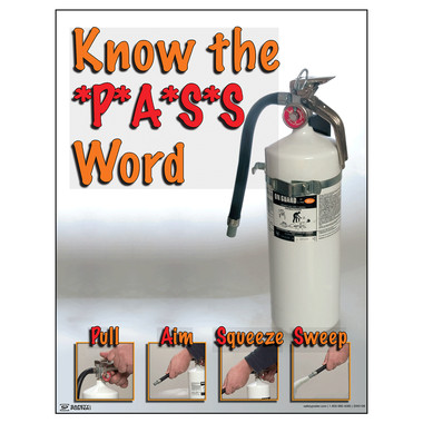 Safety Poster - Know The Pass Word Pull Aim Squeeze Sweep - CS498412