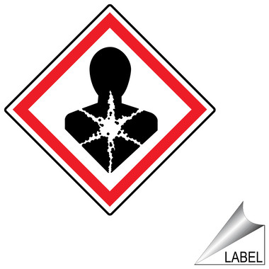 Chemical Ghs Health Hazard Symbol Label / Sticker - White ...