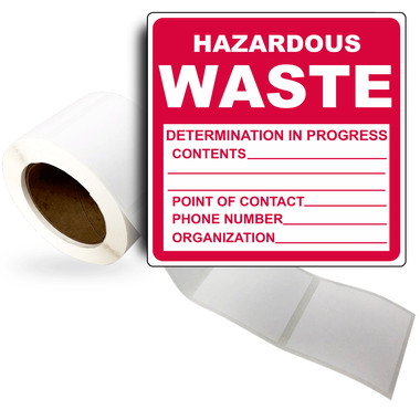 Hazardous Waste Determination In Progress Roll Label LDRE-14727