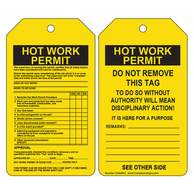 Hot work permit on sale meaning