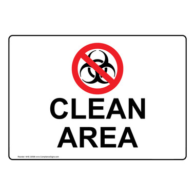 Clean Area Sign With Symbol NHE-30598