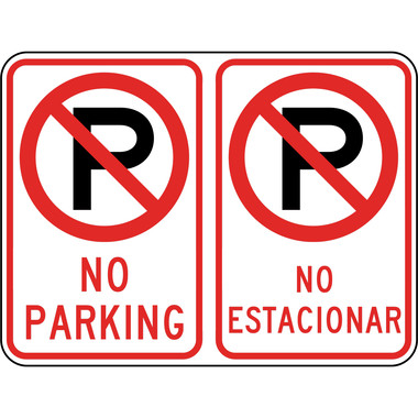 もちこ　No Parking USA 標識（本物） No Parking Sign with English + Spanish | Reflective Aluminum