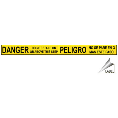 Danger Do Not Stand On Or Above This Step Bilingual Label NHB-16289