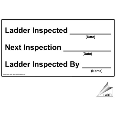 Custom Custom Ladder Inspected Label / Sticker - White - US Made