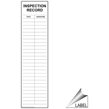Inspection Record Date/Signature Label NHE-16295 Industrial Notices