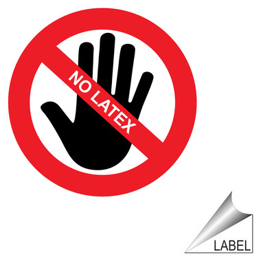 No Latex Label for Medical Facility LABEL_PROHIB_1018