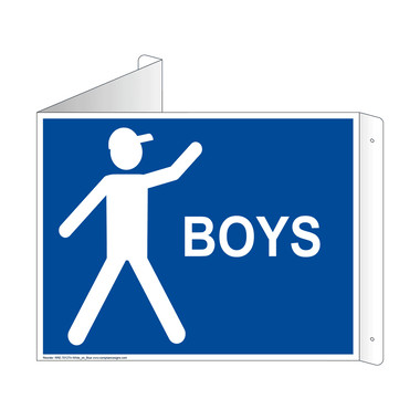 Boys Bathroom Sign Blue