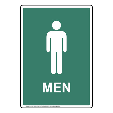 Mens Room w/ Symbol Bathroom Sign