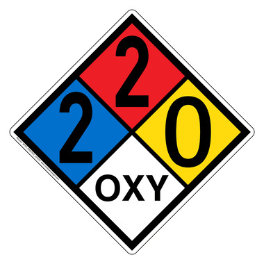 ★NA★ NFPA Diamond 2 2 0 OXY Hazard Label Signs | Oxidizer Agent