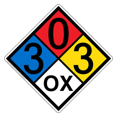 NFPA 704 Diamond Sign (3-0-3-OX) - Oxidizer Hazmat Label