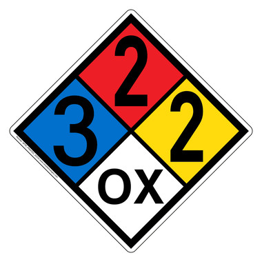 order　FABRIC ② NFPA 704 Diamond Sign (3-2-2-OX) - Oxidizer Hazmat Label
