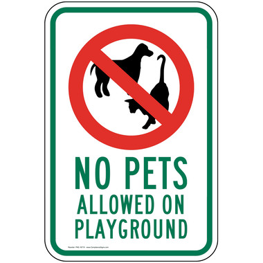 Vertical Sign - No Pets Allowed - No Pets Allowed On Playground Sign