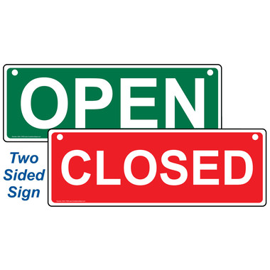 Rectangle Red Open - Closed Sign or Label