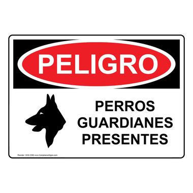Hillman Cuidado Con El Perro (Beware of Dog) Spanish Sign, 8 x 12-In.